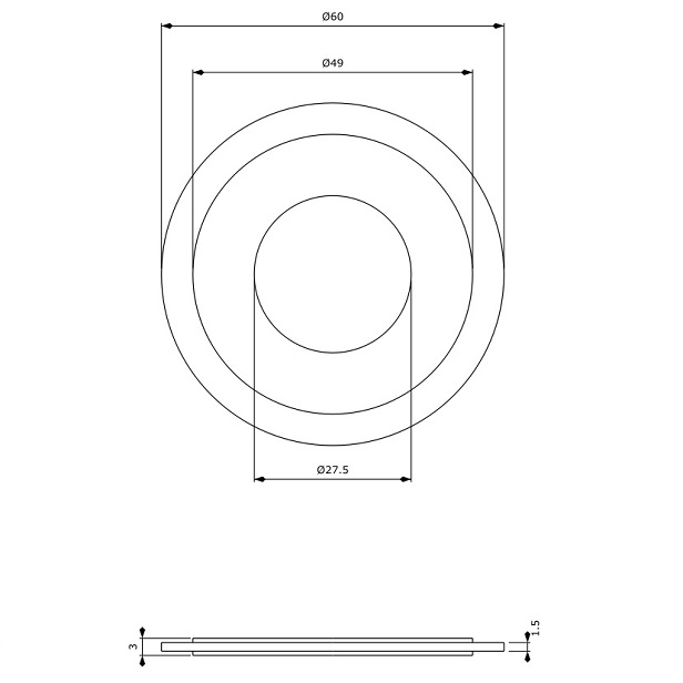 Multikwik flush valve washer dimensions
