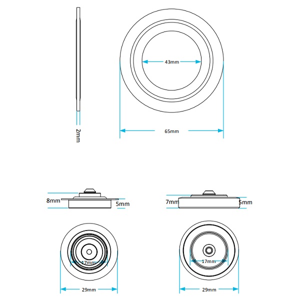 Skylo Spare Washer Pack dimensions