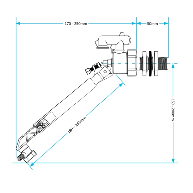 Skylo side entry ball valve SKY115 dimensions