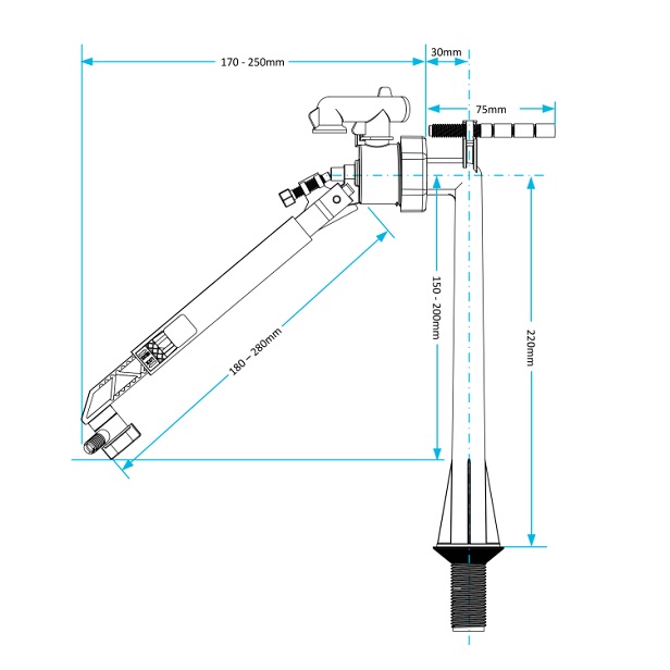 skylo bottom entry ball valve SKY105 dimensions
