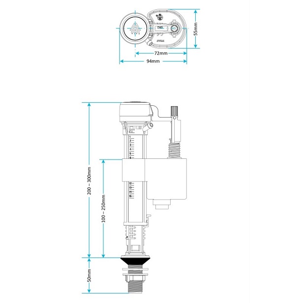 skylo bottom entry float valve schematic