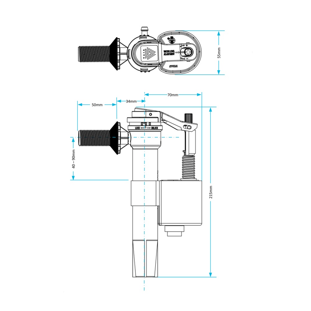 skylo side entry fill valve schematic
