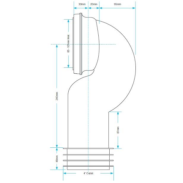 pp0006 swan neck pan connector dimensions