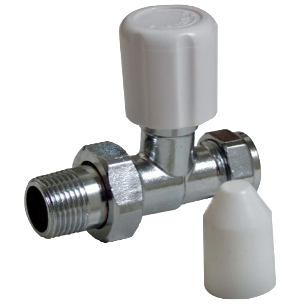 15mm Straight Lockshield Radiator Valve