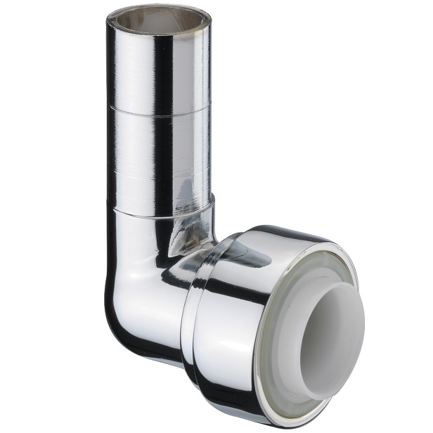 Pegler Chrome Plated 10mm Pushfit x 15mm Stem Elbow