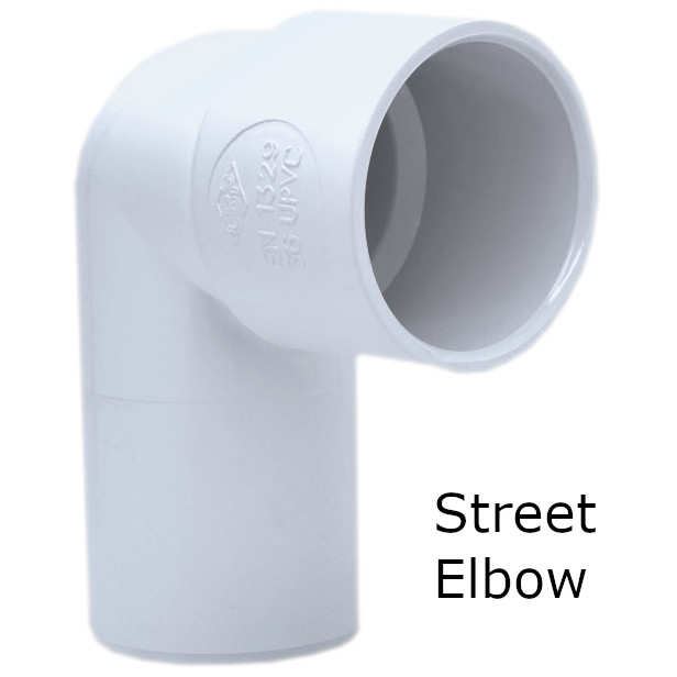 white solvent weld waste street elbow