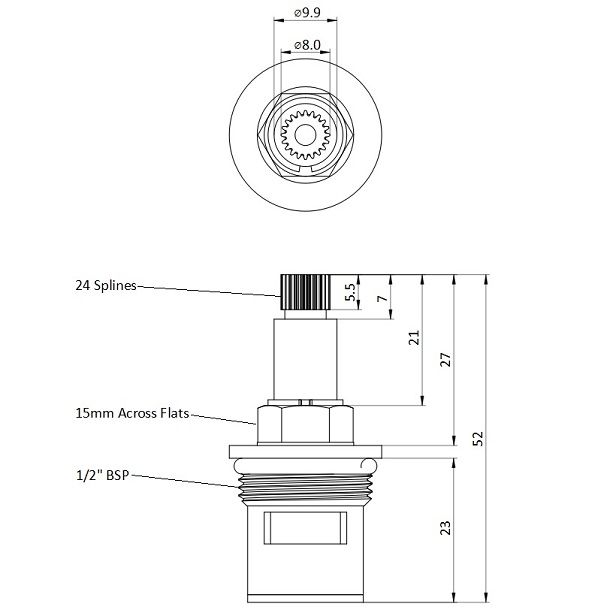 ceramic disc tap gland dimensions 815 816