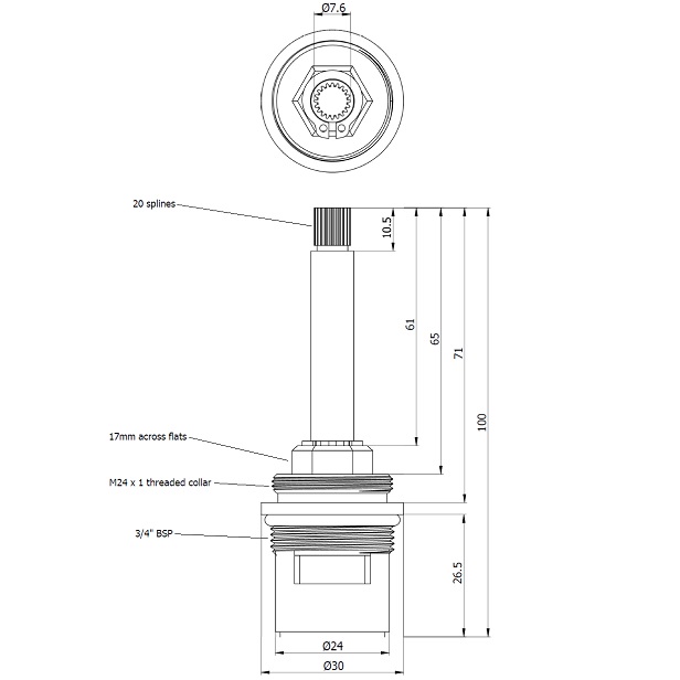 disc125 tap cartridge dimensions