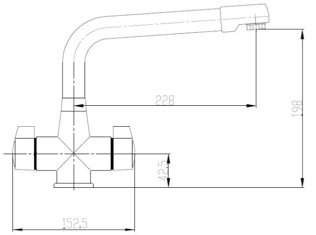 Tweed Cruciform Sink Mixer Schematic