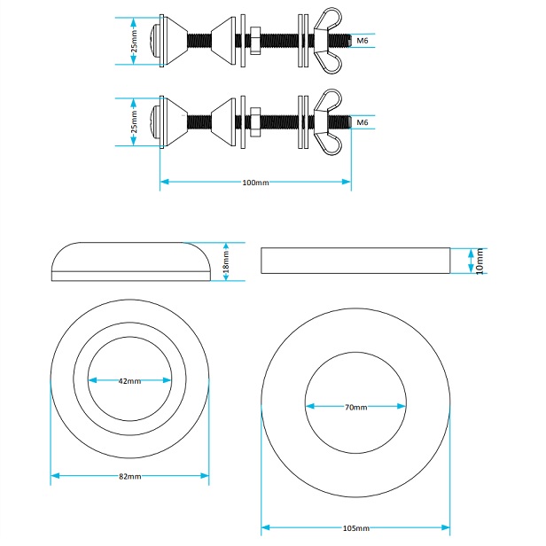 cistern accessory kit dimensions