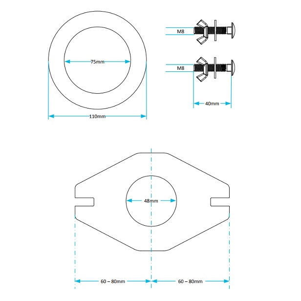 flat plate close coupling kit dimensions