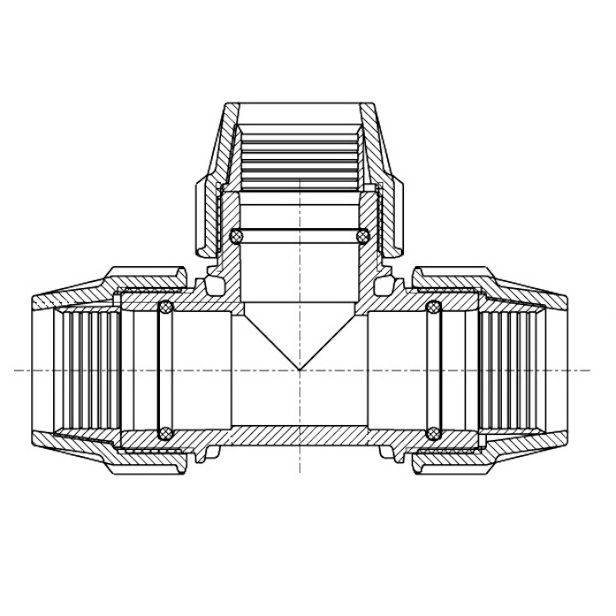 Plasson 7010 Equal Tee Schematic