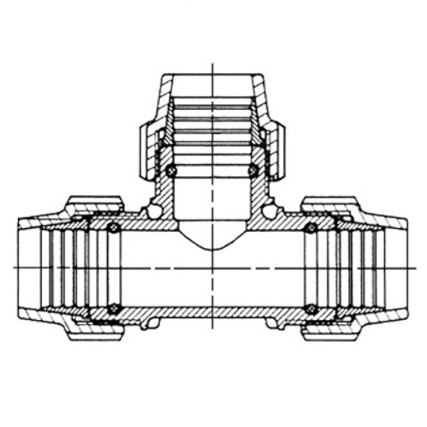 Plasson 704P Slip Tee Schematic