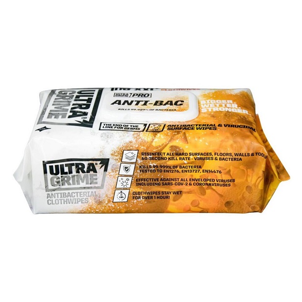 Ultragrime Pro Anti-Bac Wipes 100 Pack