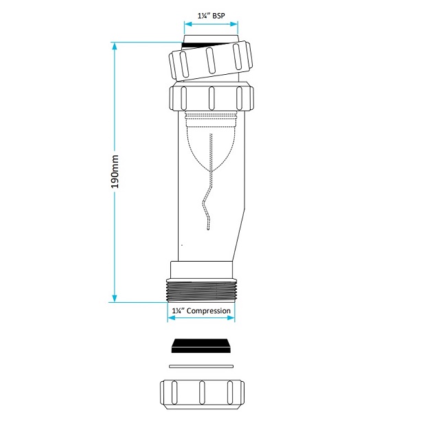 1.25 inch magna seal sealing waste dimensions