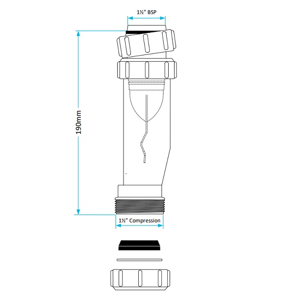 1.5 inch magna seal sealing waste dimensions