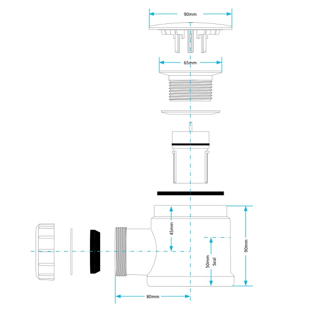 a268 shower trap dimensions
