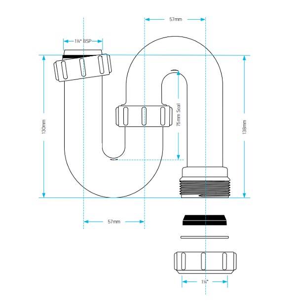 32mm swivel s trap dimensions