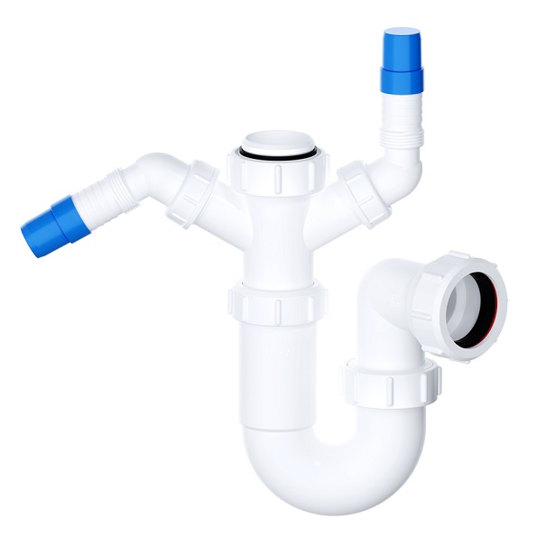 40mm/1.5 inch Sink Trap Twin 135° Nozzles