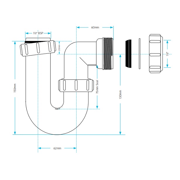 40mm swivel s trap dimensions