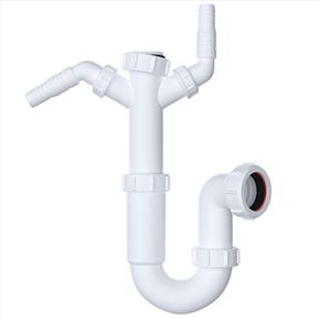 40mm/1.5 inch Sink Trap Twin 135° Nozzles