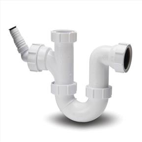 Polypipe 40mm/1.5" Half Trap With Adaptor Nozzle