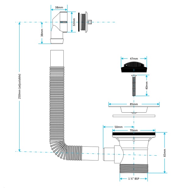 sink combination waste dimensions cws01