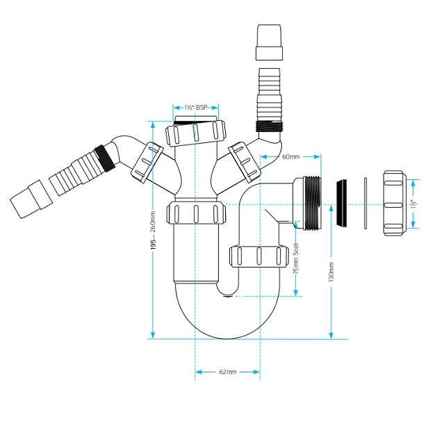 sink trap twin nozzles