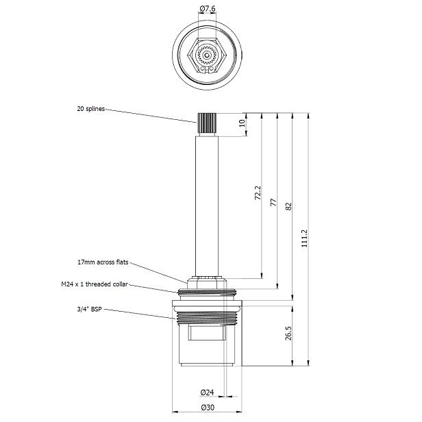 disc115 tap cartridge dimensions